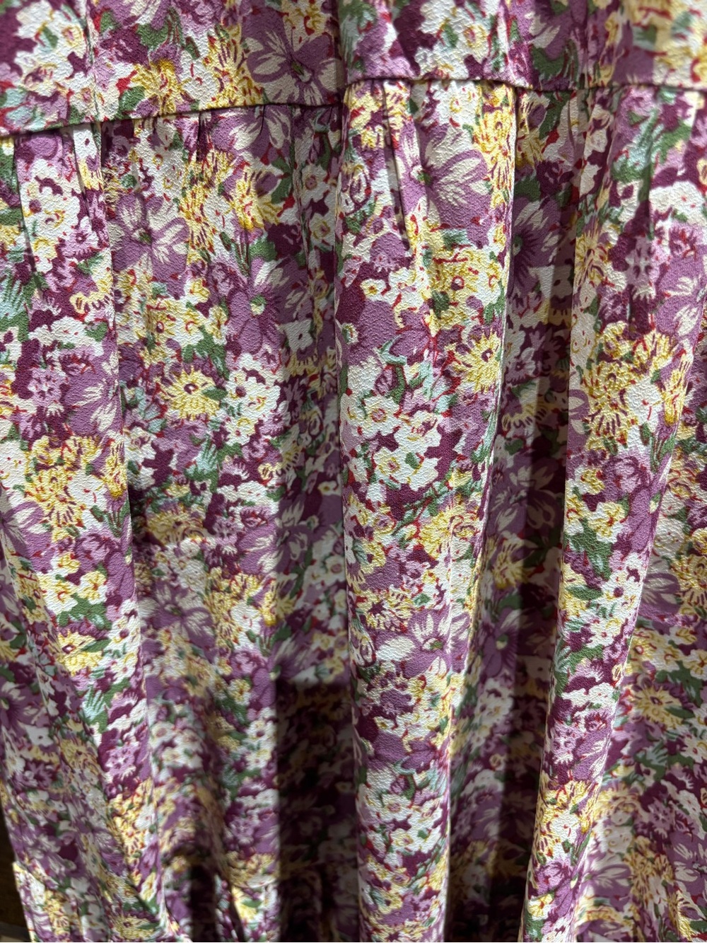 Vanilla Bay Floral Purple and Cream Tiered Midi Dress - Picture 2 of 2